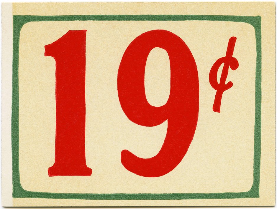 free printable vintage grocery store price tag