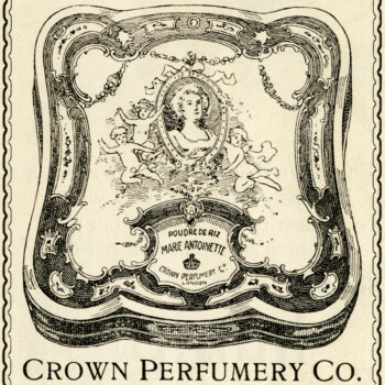 free Victorian clip art crown perfumery face powder advertisement