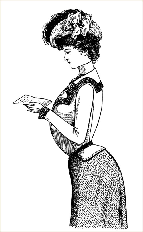 free Victorian lady clip art illustration