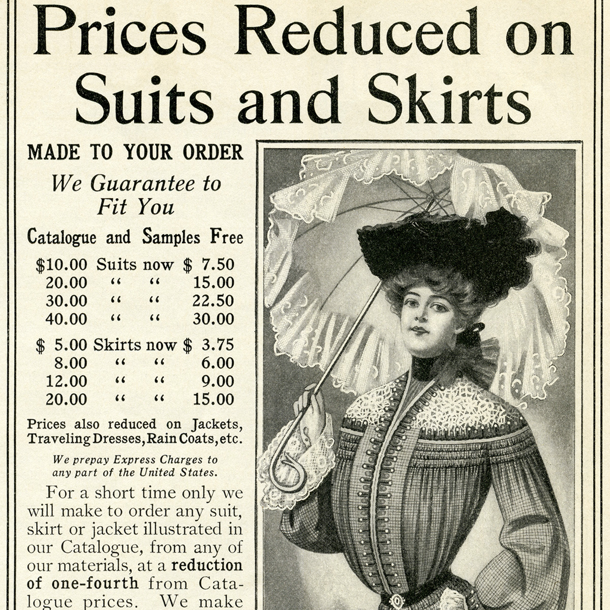 Free Vintage Woman’s Clothing Clip Art Ad - The Old Design Shop