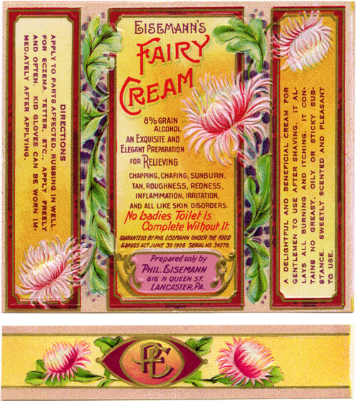 Free vintage clip art Phil Eisemann’s Fairy Cream Label