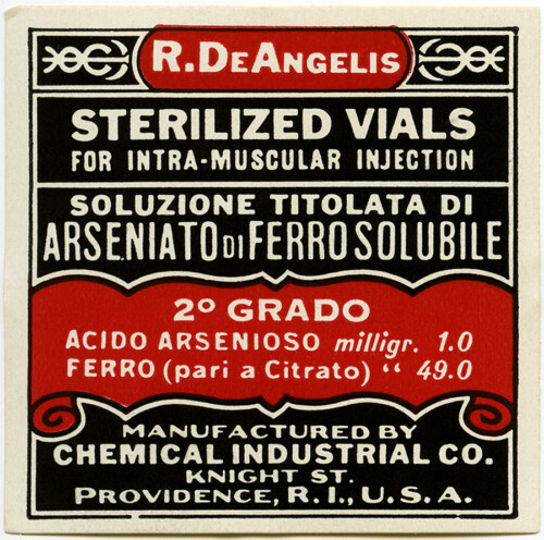 Free vintage clip art medical label R. De Angelis