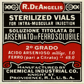Free vintage clip art medical label R. DeAngelis
