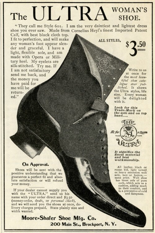 Free vintage Victorian shoe magazine advertisement