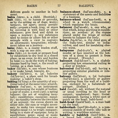 Free vintage clip art dictionary page bake baking
