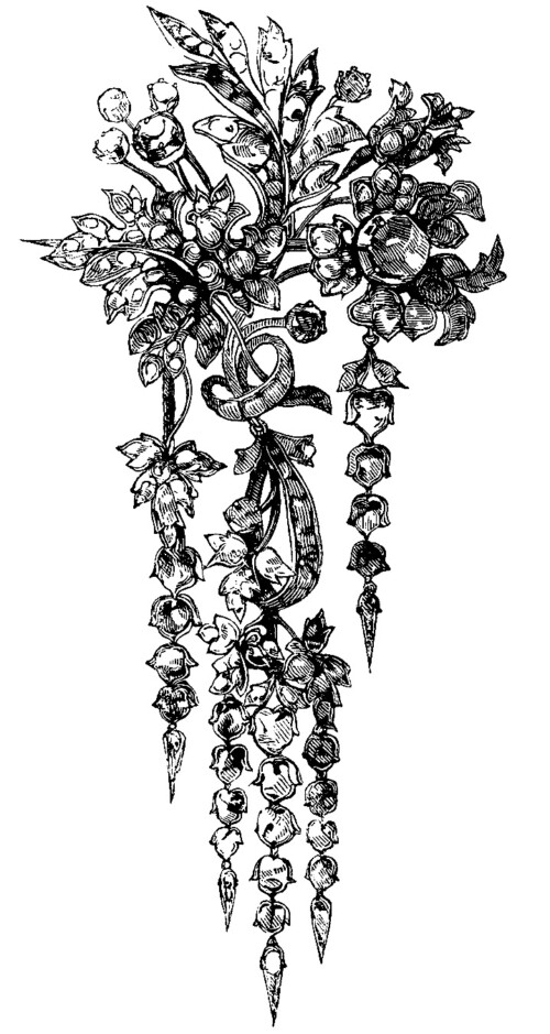 free vintage clip art ornamental victorian brooch