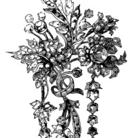 free vintage clip art ornamental victorian brooch