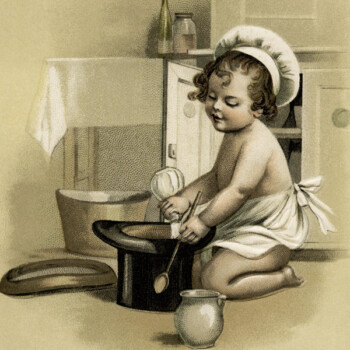 Child Chef Vintage Illustration