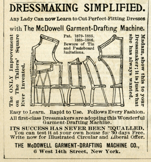 vintage sewing ad mcdowell garment drafting machine