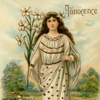 free vintage angel innocence postcard clip art