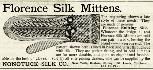 ad for Florence silk mitten