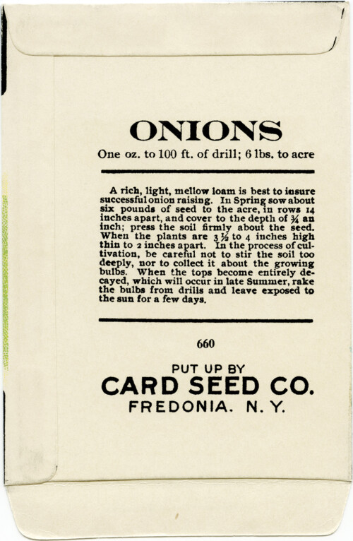 Card Seed Co onion seed packet back free vintage clip art