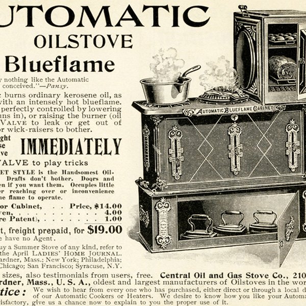 Free vintage clip art cooking stove magazine advertisement