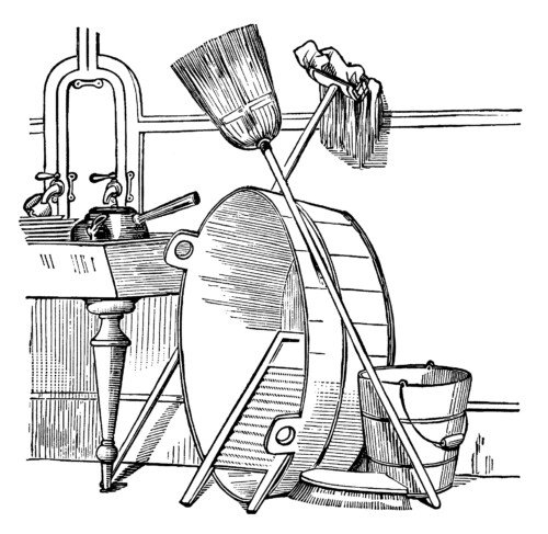 vintage house cleaning supplies clip art