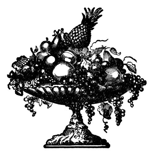 vintage fruit platter free clip art