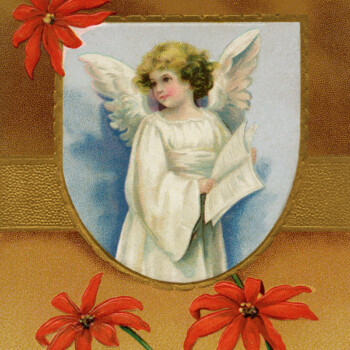 Free vintage Christmas angel postcard image
