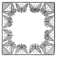 Free vintage butterfly clip art frame