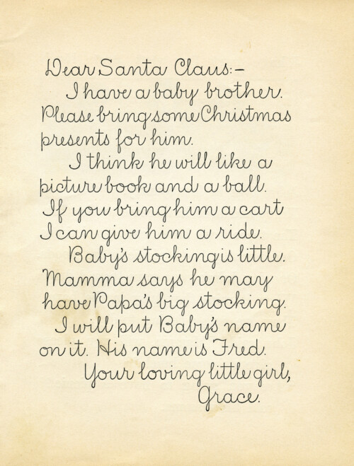 free vintage letter to Santa