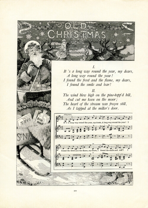 free vintage illustrated Christmas poem