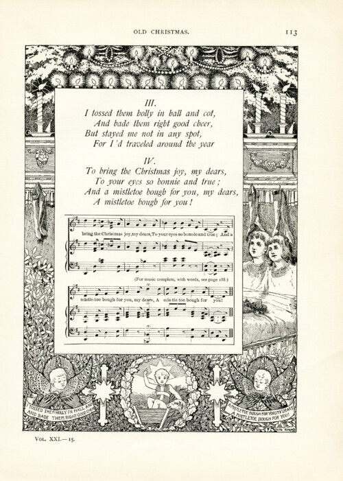 free vintage illustrated Christmas poem