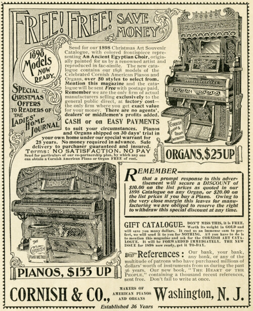 Free vintage printable magazine advertisement piano