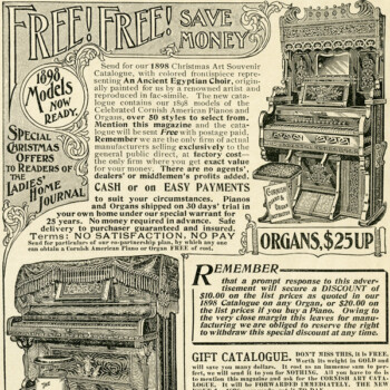 Vintage Piano Organ Advertisement