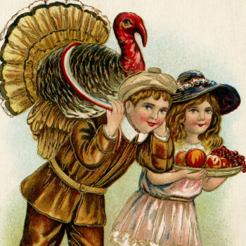 Free vintage printable Thanksgiving postcard
