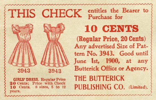 Free vintage printable sewing ephemera coupon