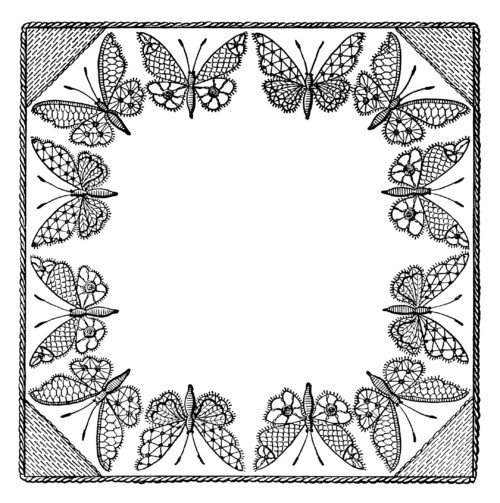 Free vintage butterfly clip art frame