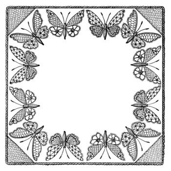 Free vintage butterfly clip art frame