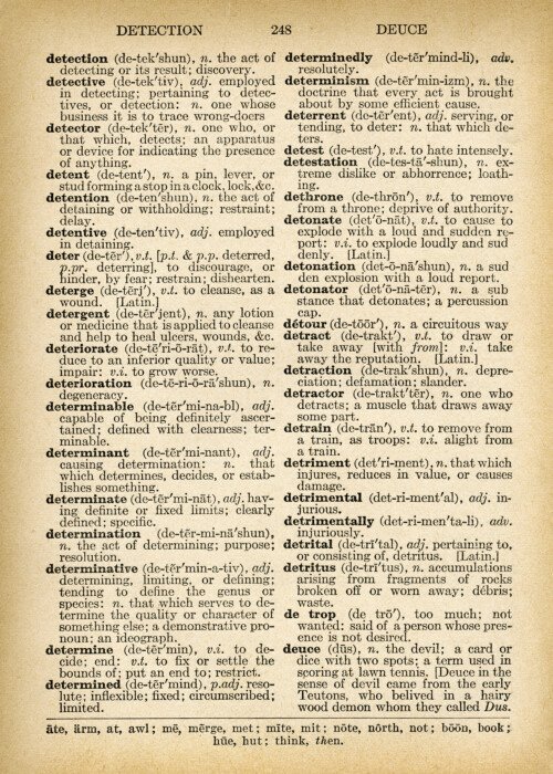 Free vintage printable dictionary page