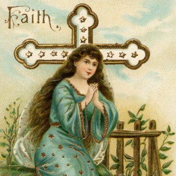 Vintage Lady Faith Illustration
