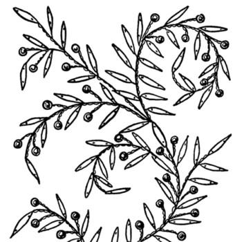 Embroidery Design Leaves and Berries