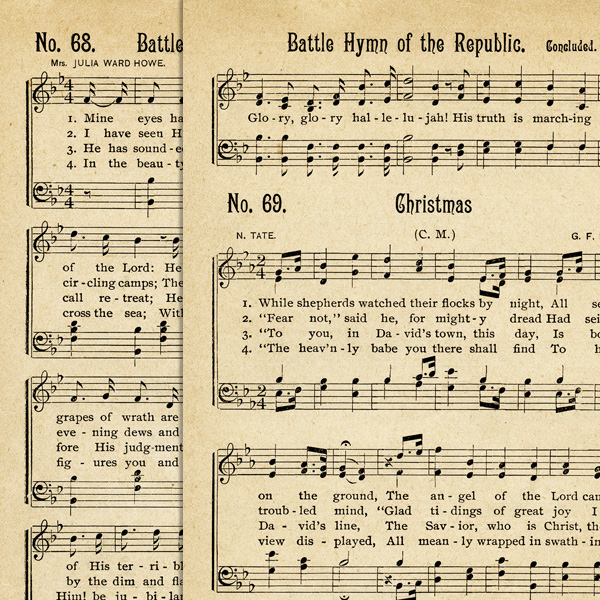 antique hymn sheet music
