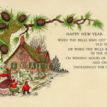 Vintage New Year Greeting Card