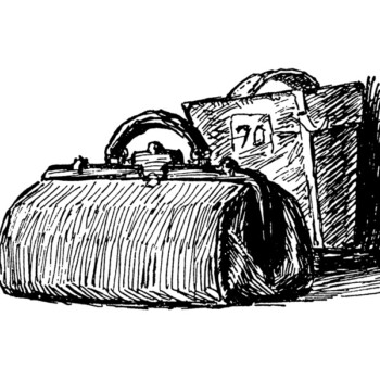 Vintage Luggage Clip Art Illustration