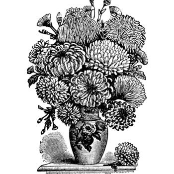 Vase of Chrysanthemums Clip Art