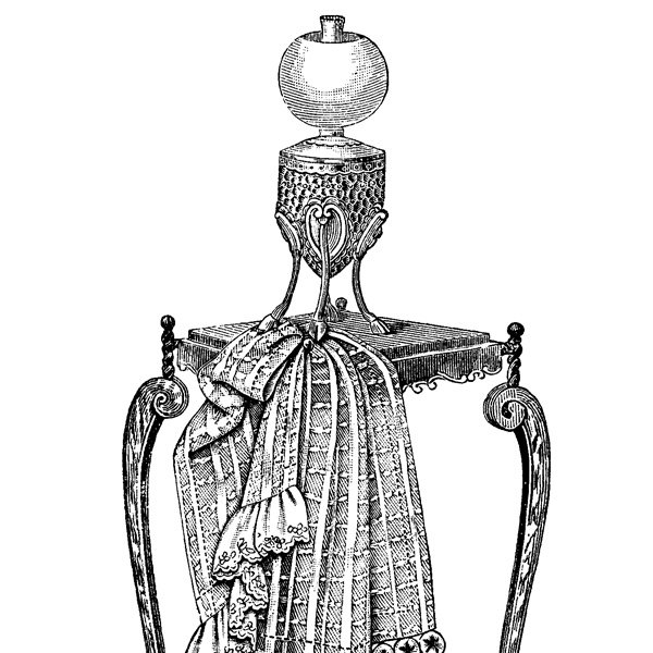 Free printable vintage lamp table clip art