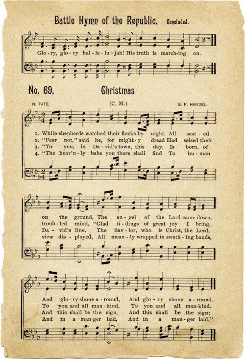 Free vintage printable Christmas hymn