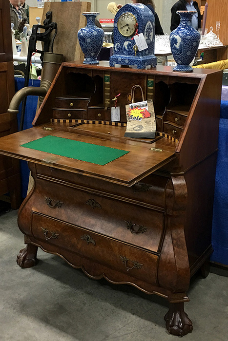 Antique desk on display