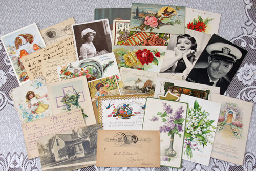 Arrangement of vintage ephemera