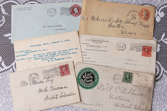 Arrangement of vintage letters