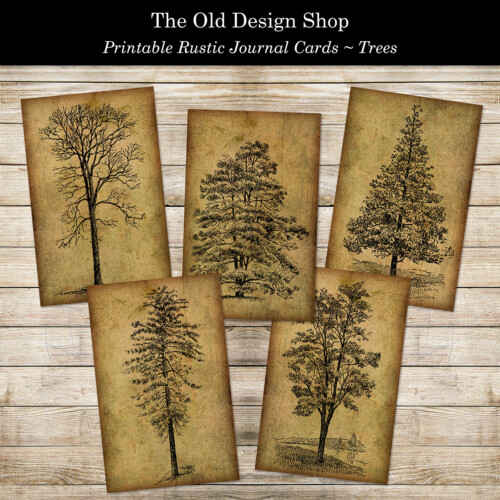 printable woodland themed tree cards