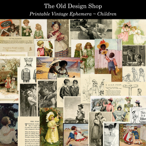 vintage ephemera children printable