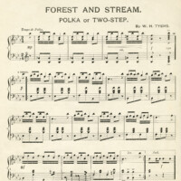 free printable vintage sheet music page forest and stream