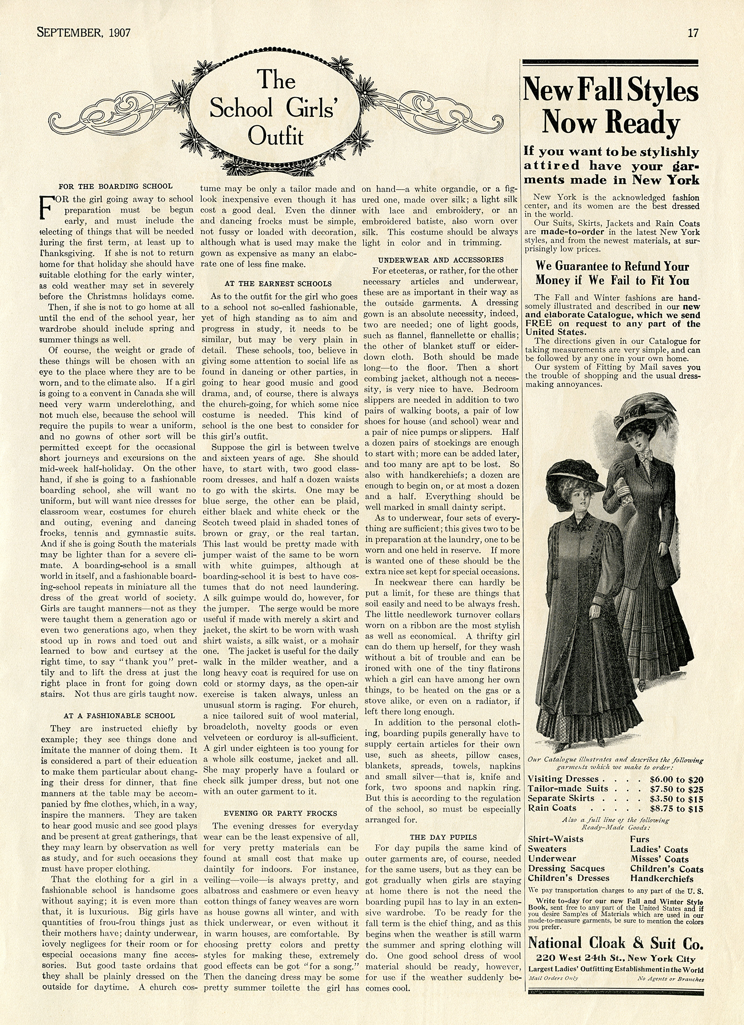 vintage school fashions for children free printable magazine page
