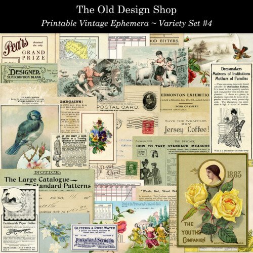 printable vintage ephemera old design shop