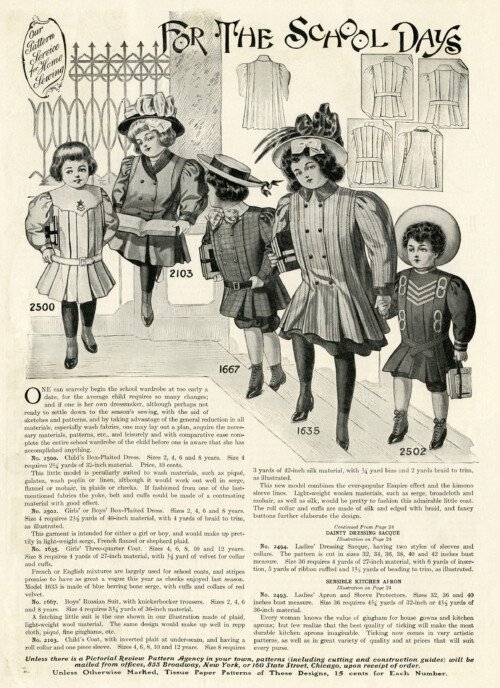 vintage school fashions for children free printable ephemera