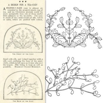 holly and mistletoe free printable vintage Christmas clip art