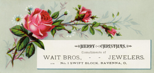 Free printable Victorian Christmas advertising cards
